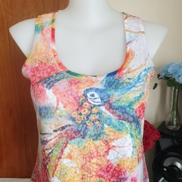 Katies AU-L Rainbow Colourful Sleeveless Singlet Blouse Top Tee NWOT - Picture 4 of 11